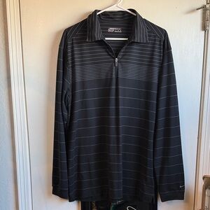 Nike golf Men's Black and Gray long sleeve Polo Shirt